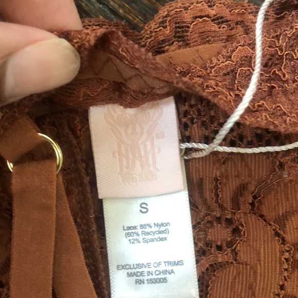 HAH x Free people Chi Bralittle milk chocolate boho light bralette size S NWT - Picture 4 of 6